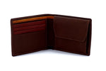 Wallet - medium bi fold - (Mason) Brown leather - coin pocket showing inside pocket layout