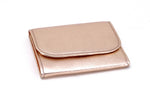Dorothy  Trifold purse - Pink metallic sheep skin leather ladies wallet front view