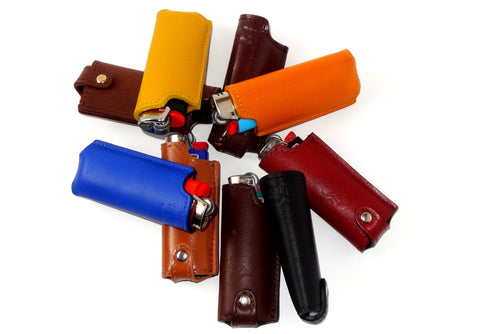 Lighter cover Plain leather group