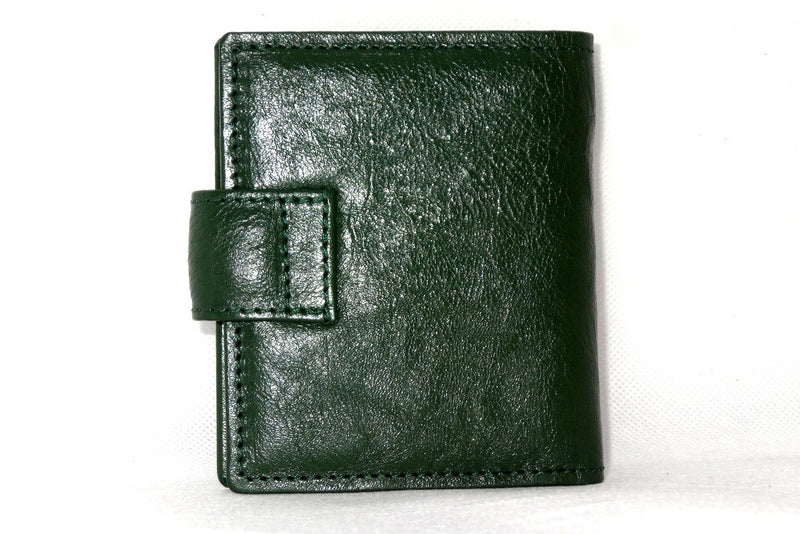 Daniel  Bottle green textured leather small men's wallet back view