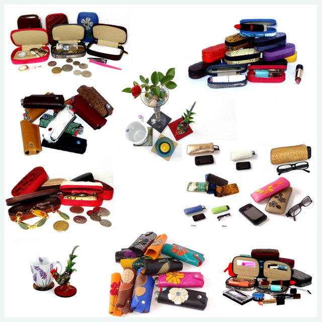 Accessories - Coasters, lighter cover, zip purses, lipstick pouch, glasses cases, mobile phone cases