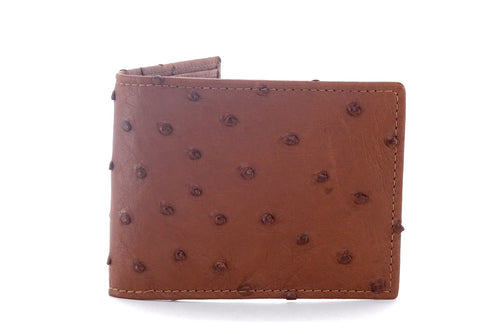 Brown Ostrich Martin Wallet front view