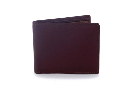 Wallet double credit card in burgundy showing front view