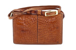 Handbag (Riley) Cross body bag saddle tan crocodile & leather front view 2