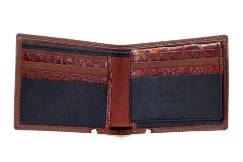 wallet Martin brown leather showing the inside pocket layout of an open wallet