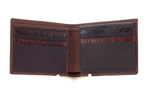 wallet Martin brown leather showing the inside pocket layout of an open wallet