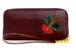 Michaela  Shiraz textured leather butterfly detail ladies zip purse side 2