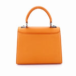 Handbag -traditional - (Beverly) Orange leather - orange crocodile showing back view