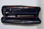 Michaela  Grey foil leather zip around purse inside pocket layout