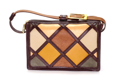 Handbag (Riley) Cross body bag - Patchwork leather in browns & tans side two