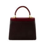 Handbag -traditional - (Beverly) Dark grey, burgundy & lilac showing back of bag & slip pocket