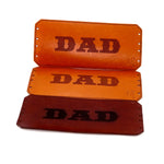 Stubby Coolers made from leather with laser engraved DAD