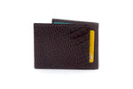 Burgundy printed leather small men's wallet back pocket