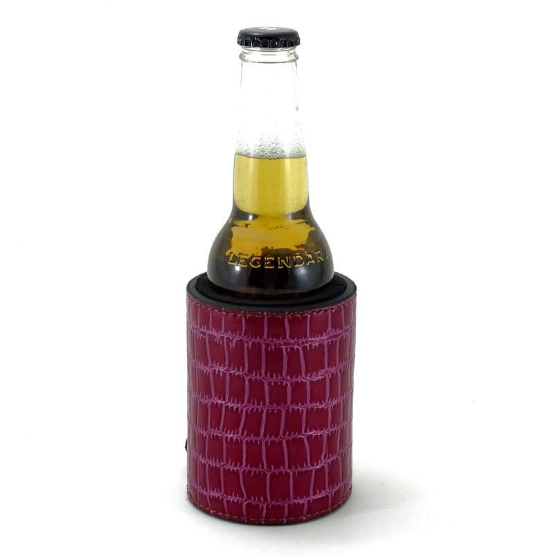 Stubby Coolers leather cherry printed foil