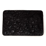 Card Holder  Flat style business or credit cards black ostrich leather