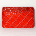Card Holder  Flat style business or credit cards orange foil printed leather