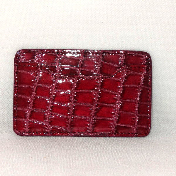Card Holder  Flat style business or credit cards cherry foil printed leather