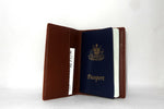 Passport Holder - Copper snake print leather left inside pocket Australian passport