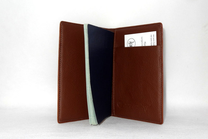 Passport Holder - Copper snake print leather right inside pocket