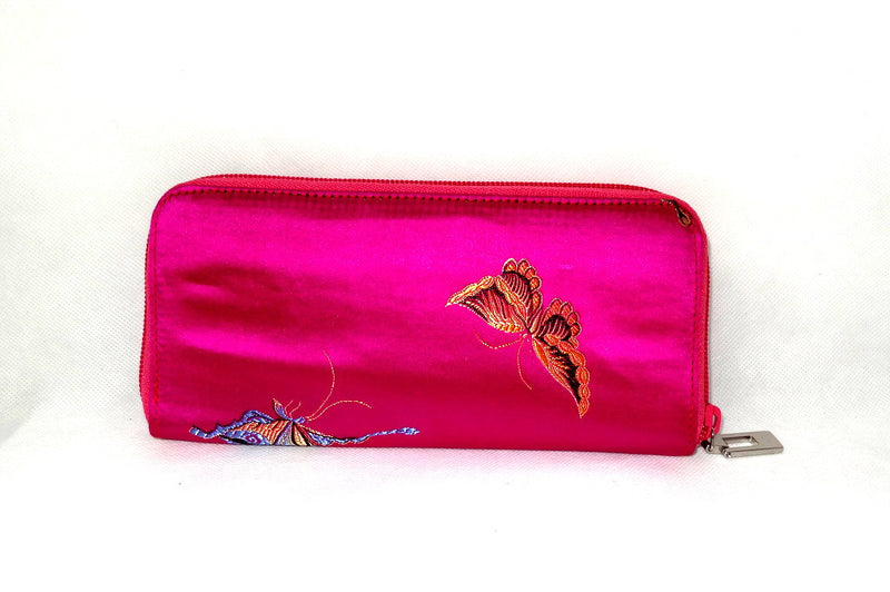 Michaela  Fuchsia fabric with metallic butterflies