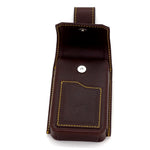 Holster style phone case showing magnetic closure as well as front card holder
