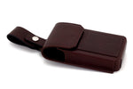 Holster phone case showing Dark Brown front and belt attachment