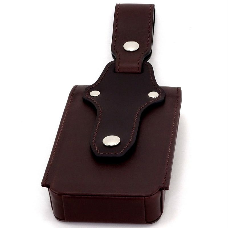 Holster phone case back showing belt attacements