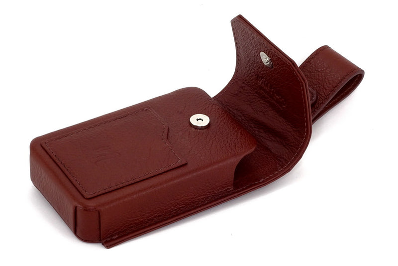Holster phone case with lid open showing magnetic closure