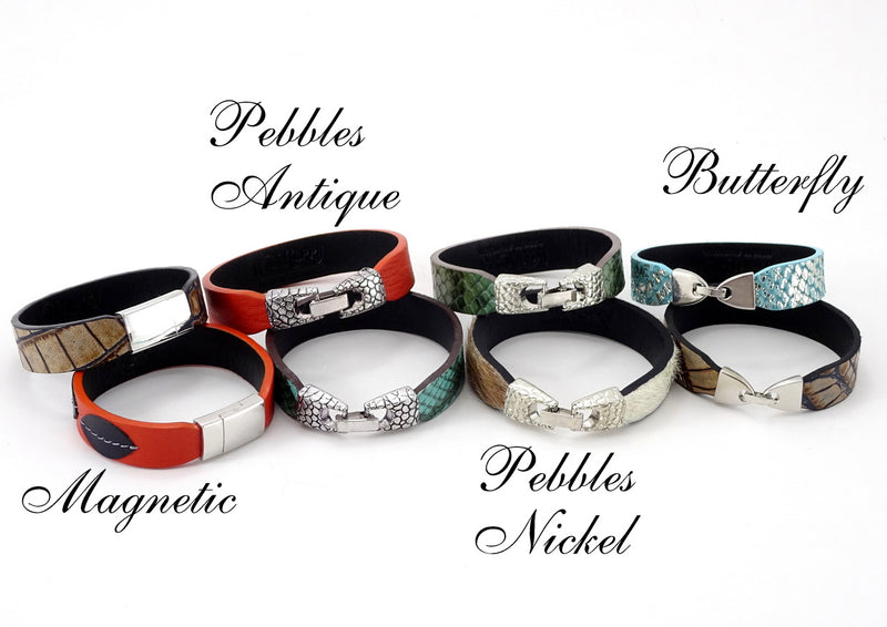 wrist straps leather jewellery showing variety ofittings