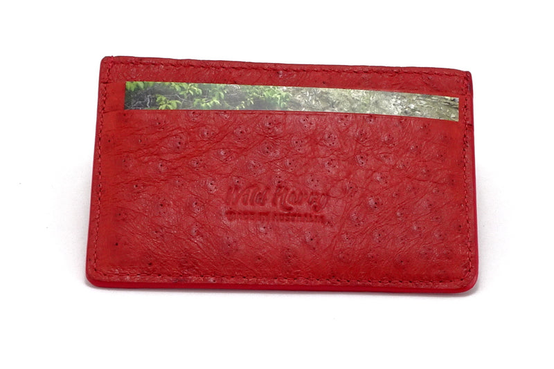 Card Holder  Centre pocket business or credit cards red emu leather