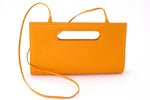 Susan Mango clutch evening bag with shoulder strap attached front view