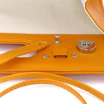 Susan Mango clutch evening bag showing shoulder strap removal inside view