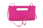 Susan clutch evening leather bag thin shoulder strap on front view