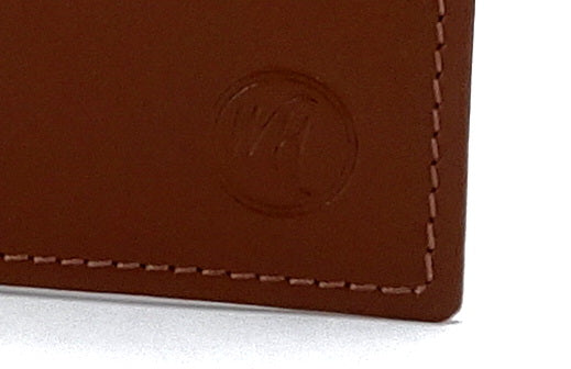 Martin  Brown leather men's large hip wallet embossed logo