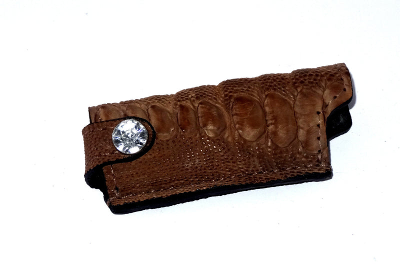 Lighter cover Ostrich skin leather