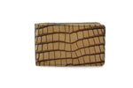 Bill fold - (Daryle) Taupe & navy printed leather man's small wallet