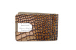 Bill fold - (Daryle) Taupe & navy printed leather man's small wallet