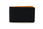 Bill fold - Daryle - Black leather with mango leather lining small men's wallet showing front view