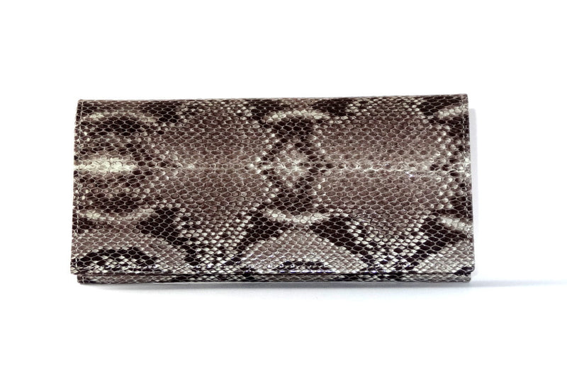 Caitlin  Grey snake print leather with cream internal ladies purse front view