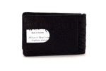 Bill fold - Daryle - Black Ostrich small men's wallet - showing the back pocket view with card installed
