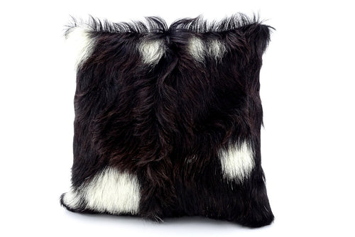 Cushion covers Leather Goat hair on hide front leather back