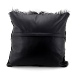 Cushion covers Leather Goat hair on hide front leather back back view