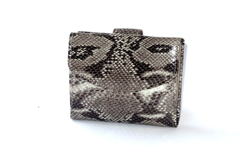 Anne  Leather snake print ladies purse front view