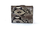 Anne  Leather snake print dark grey internal ladies purse front view