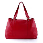 Felicity  Rojo leather flower detail tassel large tote bag back handles up