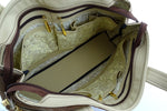 Tote bag large (Felicity)  Brown & White Hair on hide - cream leather inside pockets