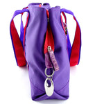 Felicity  Purple nylon exotic flower detail large tote bag zip end detail