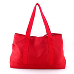 Felicity  Red nylon with large tassel large tote bag back handles up