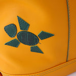 Felicity  Mango leather green ostrich leg & turtle detail large tote bag turtle detail