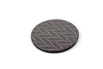 Coaster - Round leather silver zig zag